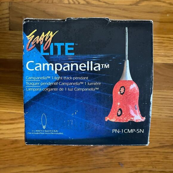 Easylite Campanella Pendant Light - Red - Italian Design w/ Murrini Insert - NEW - Picture 5 of 10